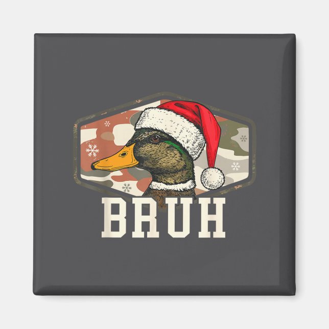 Imã Bruh Santa Duck Hunting Camo Hat Men Women Kids Xm (Frente)