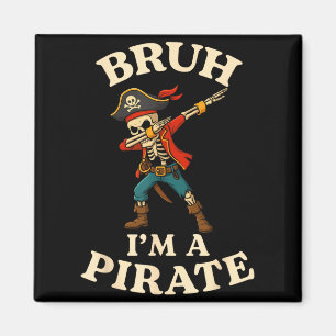 Imã Bruh Um Pirata Dabbing Caveira Fantasia Preguiçosa