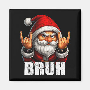 Imã Bruh Vintage Rock On Papai Noel Pijamas De Natal P