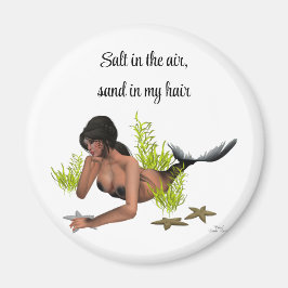 Imã Brunette Mermaid com ímã de Starfish