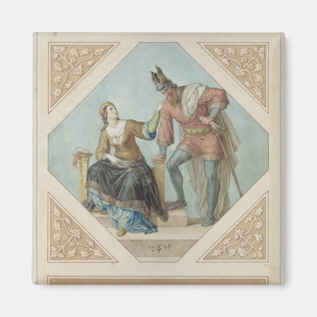 Imã Brunhilde e Hagen, ilustração de "The Niebelu (Frente)