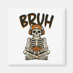 Imã Brut Skeleton Gamer Dia de as Bruxas engraçado Jog