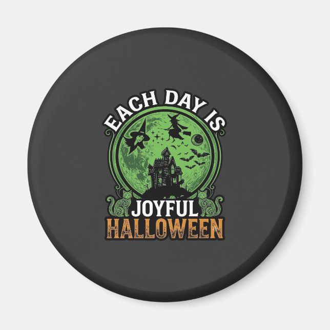 Imã Bruxa da Abóbora de Halloween Teia de Aranha Dupla (Frente)
