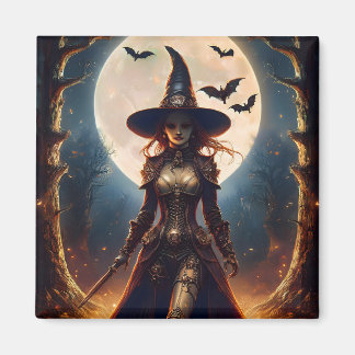 Imã Bruxa da Floresta Steampunk do Halloween