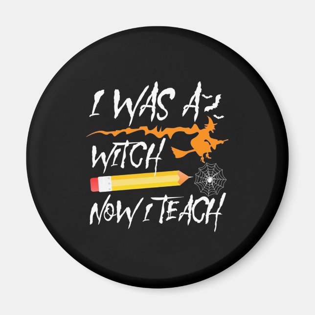 Imã Bruxa de Halloween Agora Eu Ensino (Frente)