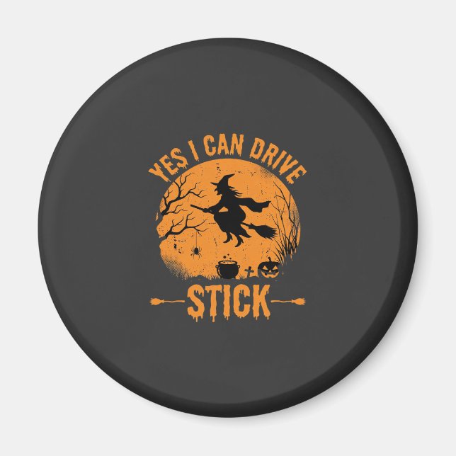 Imã Bruxa de Halloween Drive Stick Gráfico_1 (Frente)