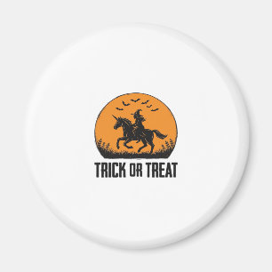 Imã Bruxa de Halloween Truque ou Tratamento Lua Vintag
