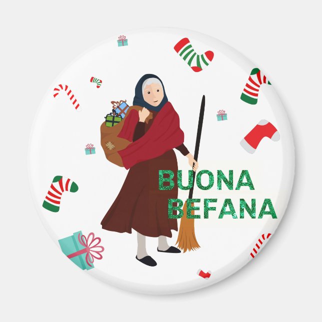 Imã bruxa de natal buona Befana (Frente)