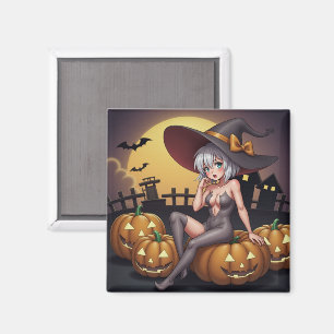 Imã Bruxa do Dia das Bruxas Verdes no Jack O-Lanterna