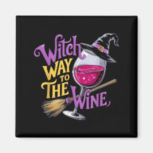 Imã Bruxa do Halloween Caminho Para o Vinho Fun Bruxa