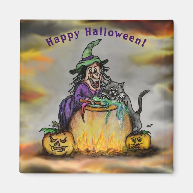 Imã Bruxa e Gato Negro, Feliz Halloween! (Frente)