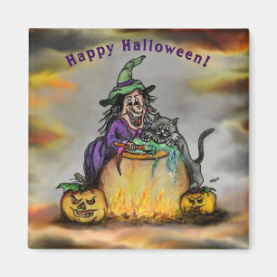 Imã Bruxa e gato preto, Feliz Halloween!