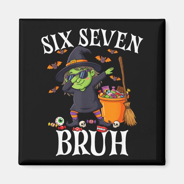 Imã Bruxa fazendo dabbing seis sete bruh 6 7 halloween (Frente)