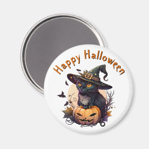 Imã Bruxa Gato para Feliz Halloween