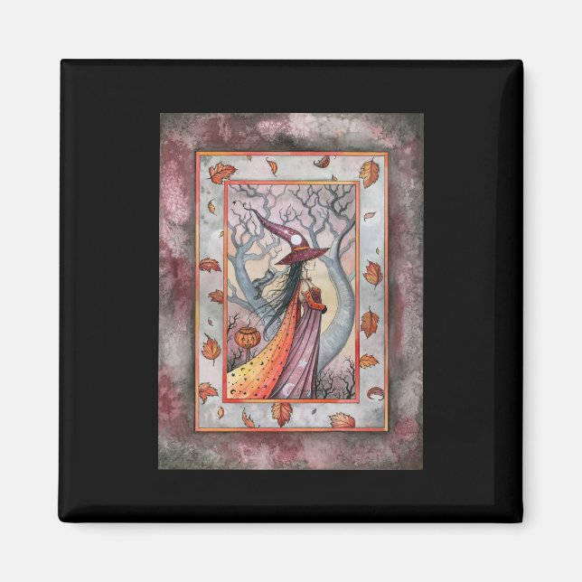 Imã Bruxa Mística de Halloween por Molly Harrison (Frente)