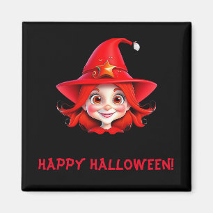 Imã Bruxa Pequena de Cabelo Vermelho Mágico do Hallowe