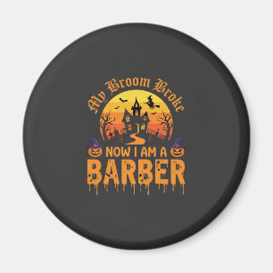 Imã Bruxa Vassoura do Barbeiro de Halloween Quebrou a