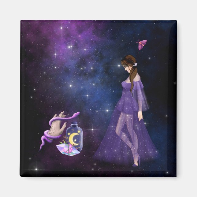 Imã Bruxaria Esotérica Mágica Presente Roxo Para Bruxa (Frente)