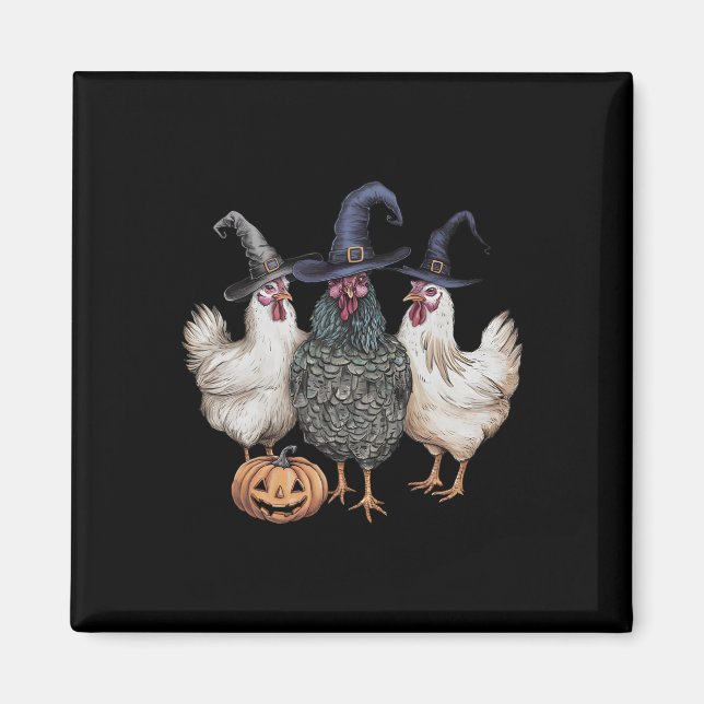 Imã Bruxas de Frango Funny Halloween Época Assustadora (Frente)