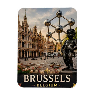 Ímã 🧲 Bruxelas Bélgica Memória de Férias Para Recorda