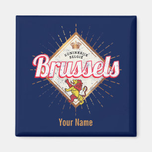 Imã Bruxelas Europa Capital Bélgica Retro Lion Vintage