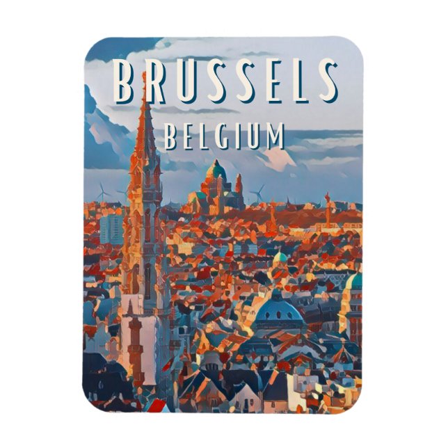 Ímã Bruxelles, la capitale de la Belgique et d'Europe (Vertical)
