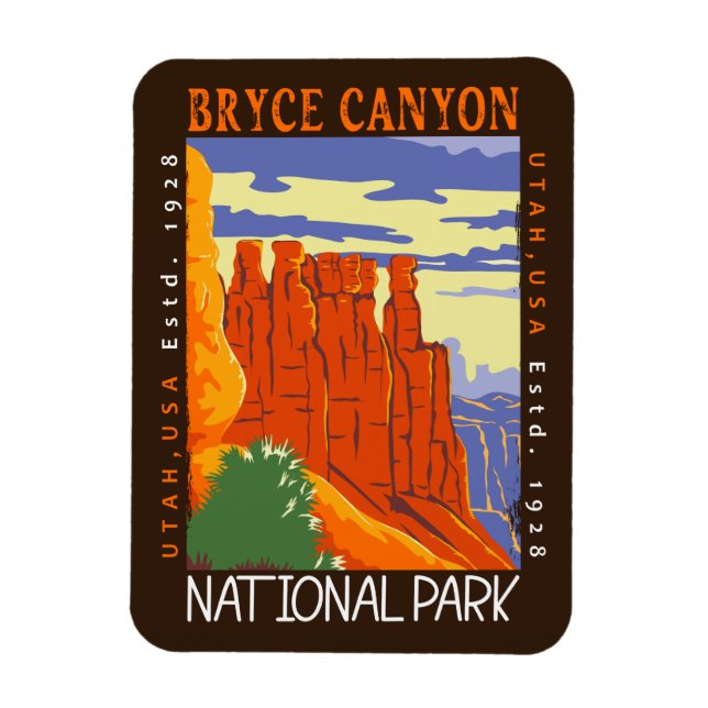 Ímã Bryce Canyon National Park Utah aflita (Vertical)