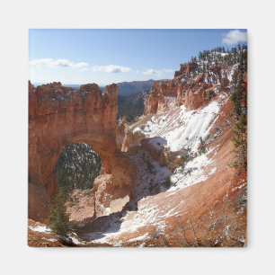 Imã Bryce Canyon Natural Bridge Snowy Landscape Foto