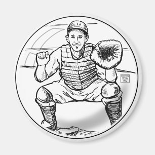 Imã Bubble Dreams Jogador de Baseball Magnet
