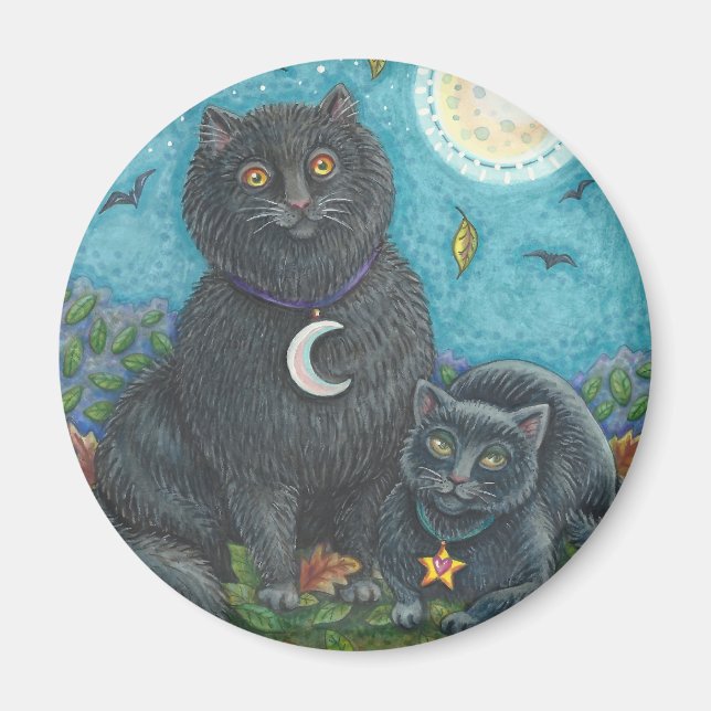 IMÃ BUBO E PYEWACKET, MAGNET DE GATOS NEGROS (Frente)