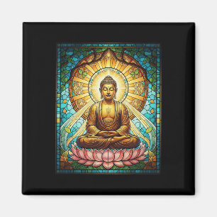 Imã Buda de Vidro Colorido Zen Budismo Meditação Espir