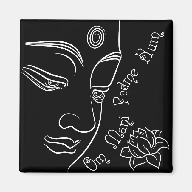 Imã Buda ponderando flor de lótus White (Frente)