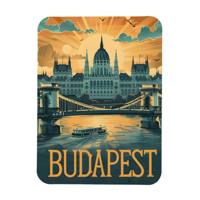 Ímã Budapest Vintage Art (Vertical)