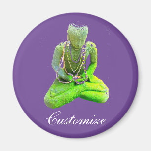 Imã Buddha verde Mossy Thunder_Cove Meditating