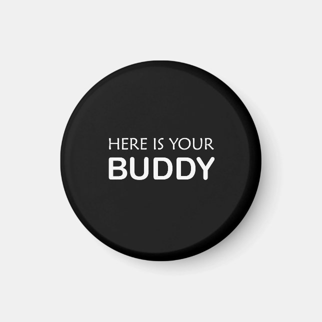 Imã Buddy Magnet - Design preto e branco preto escuro (Frente)