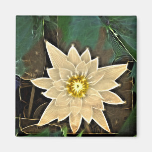 Imã Budismo Zen Nova Idade Yoga Namaste White Lotus