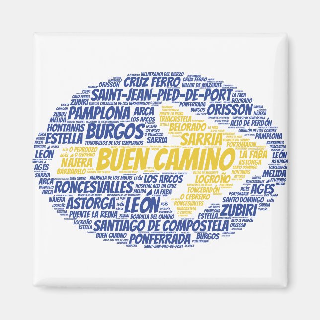 Imã Buen Camino Word Art (Frente)