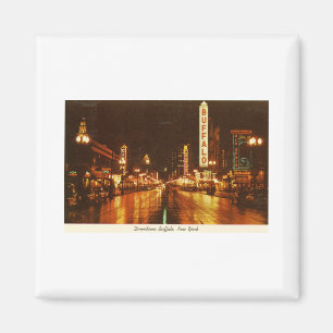 Imã Búfalo do centro NY no vintage da noite