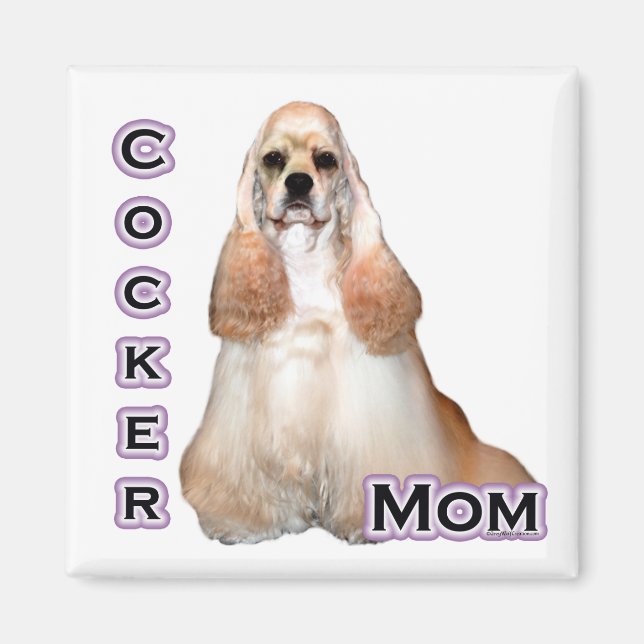 Imã Buff Cocker Spaniel Mãe; Cocker Spaniel Mãe (Frente)