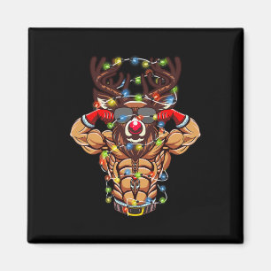 Imã Buff Papais noeis Reindeer Bodybuilding Christmas 