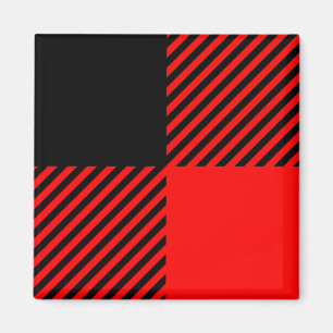 Imã Buffalo Check Red and Black Lumberjack Xadrez Deco
