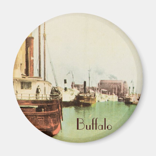 Imã Buffalo Harbor Vintage Magnet (Frente)