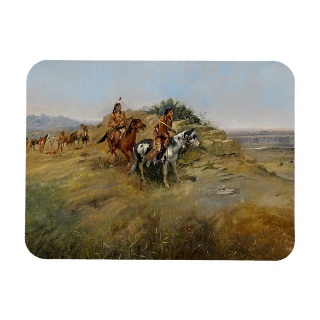 Ímã Buffalo Hunt, 1891 (óleo na canvas) (Horizontal)