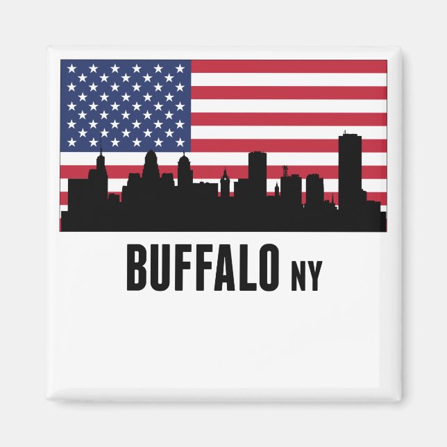Imã Buffalo NY - Bandeira Americana (Frente)
