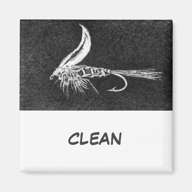 Imã "Buggy Wet Fly" Dish Washer Status Magnet (Frente)