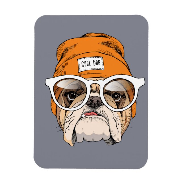Ímã Buldogue do Hipster legal (Vertical)