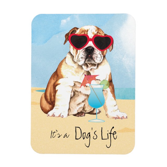 Ímã Buldogue do verão (Vertical)