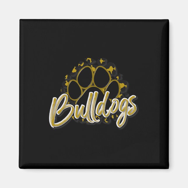 Imã Buldogue Dourado Black Cheetah School Sports Fan T (Frente)