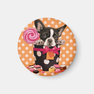 Imã Buldogue francês e doces