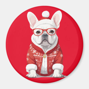 Imã Buldogue Francês Em Papais noeis Costume Adorável